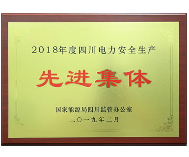 國(guó)家能源局四川監(jiān)管辦公室頒發(fā)的安全生產(chǎn)先進(jìn)單位稱號(hào)